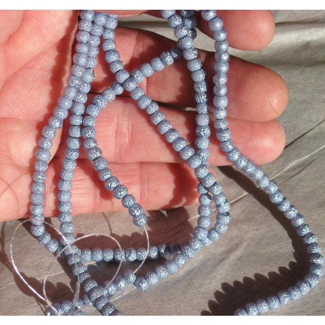 Slate Blue Stardust Glass Beads 4mm 30 Inch Strand 200 beads 755675236451 on eBid United States | 196793013