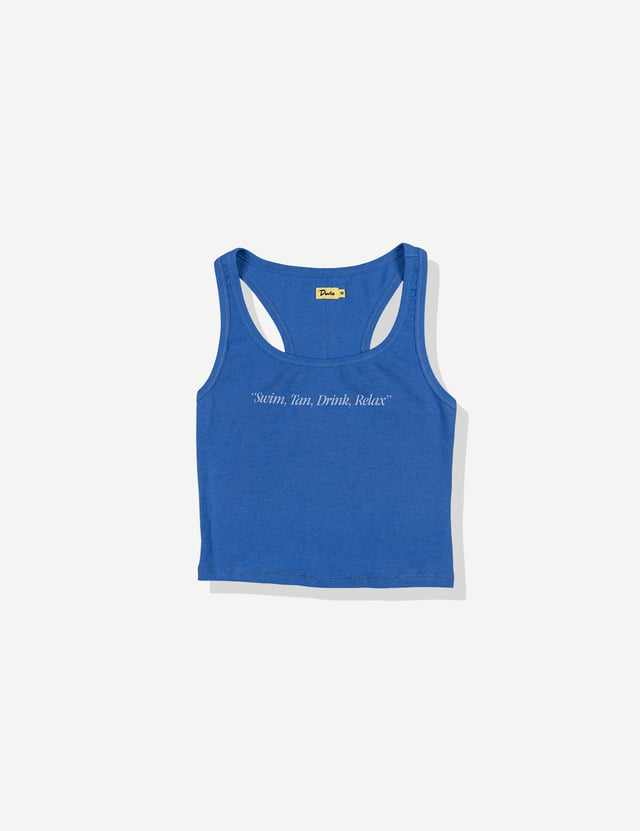 Swim Tan Relax Ribbed Tank - Blue