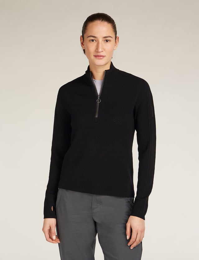 Women's Merino icebreaker Anniversary Original Long Sleeve Half Zip Top