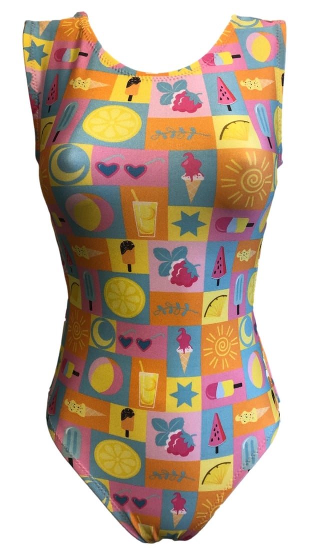 Summer Days Gymnastics Leotard - Foxy's Open Back Tank Leo