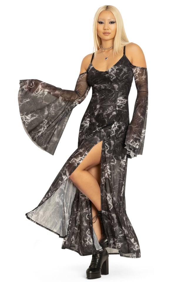 The Fall Of The Rebel Angels Off The Shoulder Maxi Dress