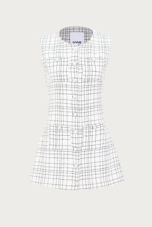 Grace Dress (White Tweed)