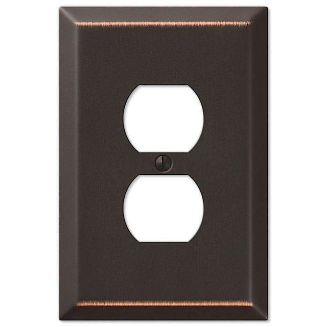 Oversized Aged Bronze Steel Duplex Outlet Wallplate