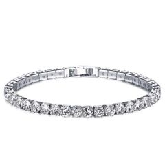 Italo Round Created White Sapphire Tennis Bracelet