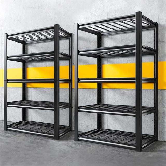 REIBII 2 Packs 72" H 2500LBS Storage Shelves  5-tier  Adjustable Shelving Units for  Basement  kitchen Garage Pantry
