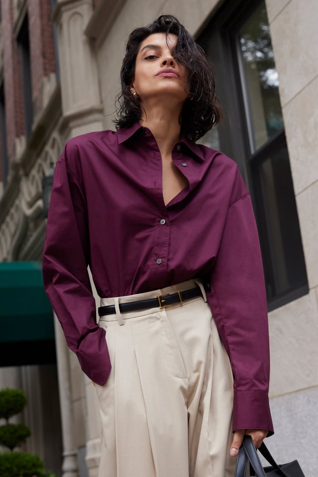 The Everything Shirt in Bordeaux