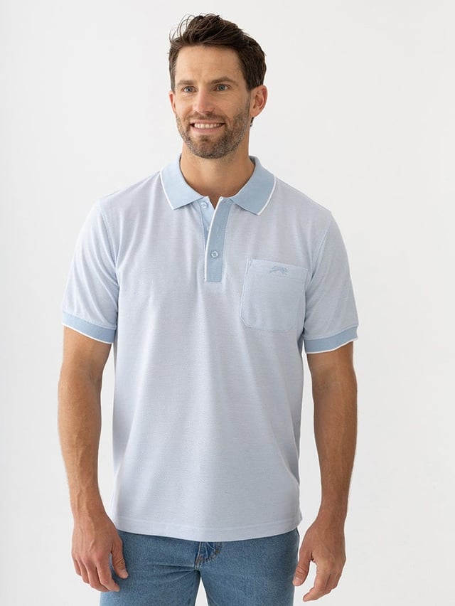 Cougars Jacquard Polo Sky Blue