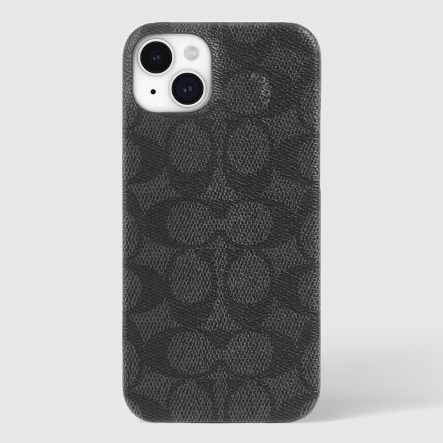 Coach Slim Wrap Signature Canvas Charcoal - iPhone 15 Plus