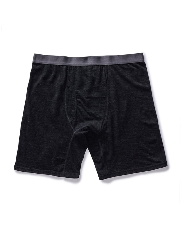 The Merino Boxer in Heather Black