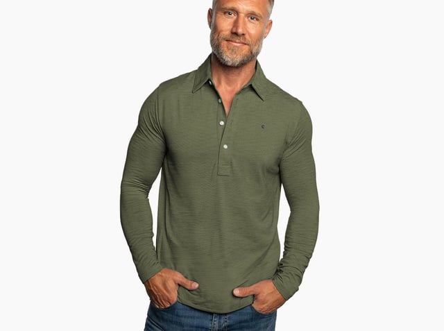 brrr° Long Sleeve Range Polo - Olive