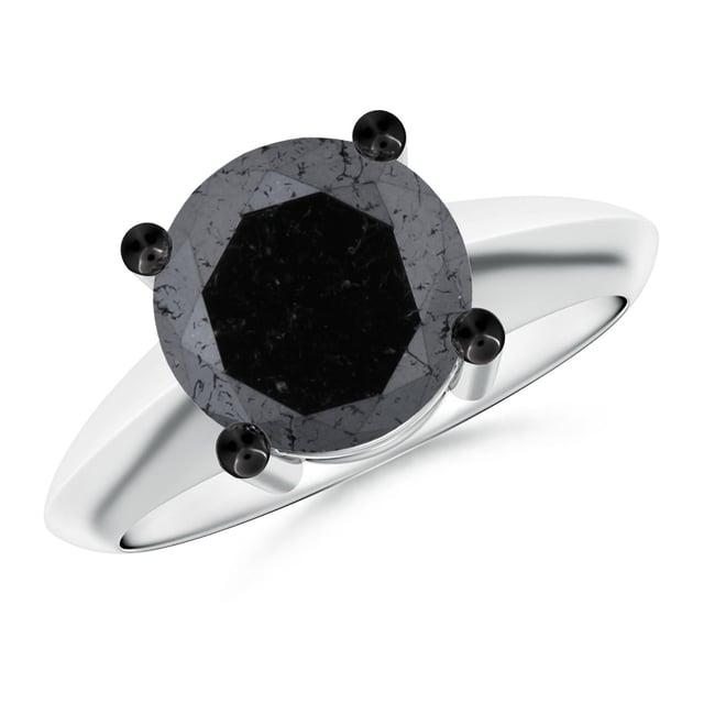 Prong-Set Enhanced Black Diamond Solitaire Engagement Ring