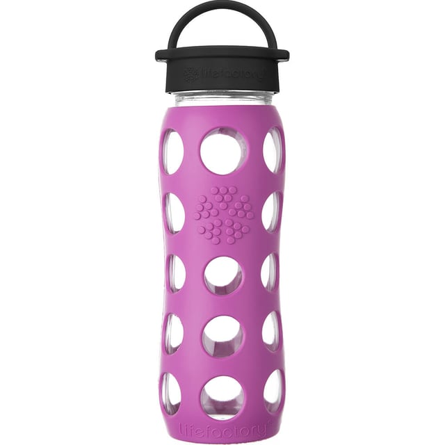 22oz Glass Water Bottle with Silicone Sleeve and Classic Cap