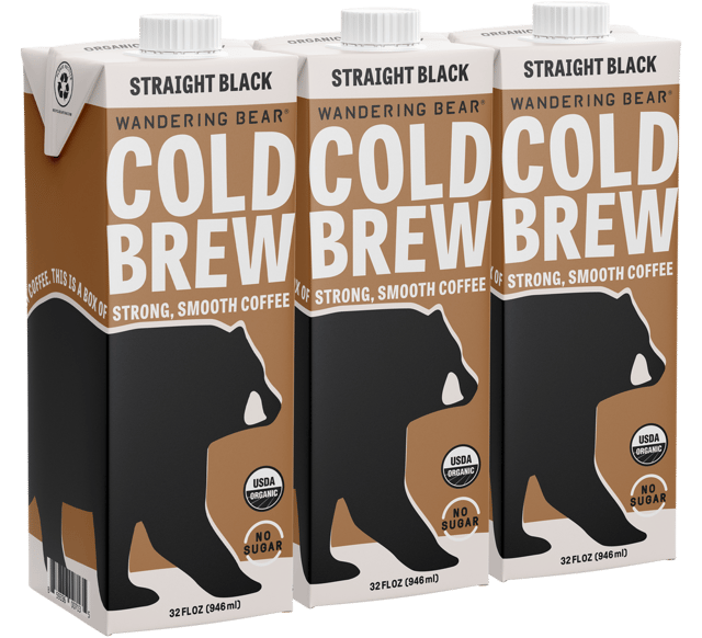 Cold Brew Coffee (32oz Cartons) - Straight Black — 3 Pack