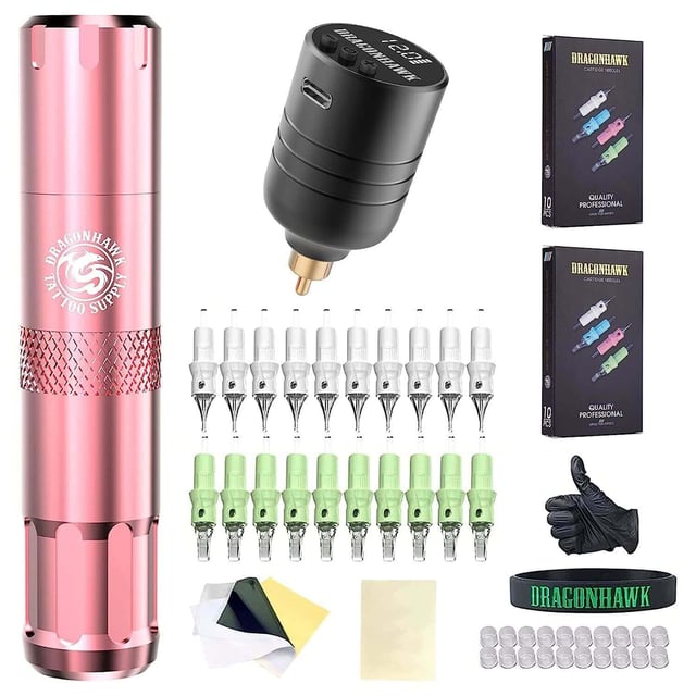 Tattoo Kit | Dragonhawk S6 Tattoo Machine Pen Starter Bundle
