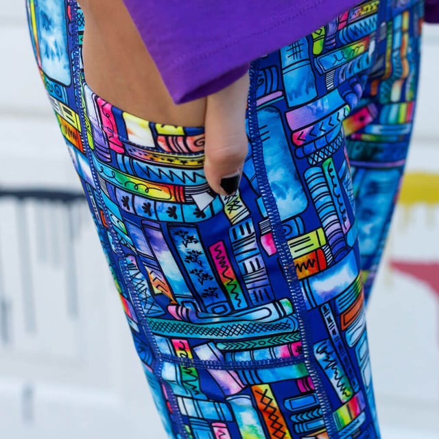 "Lost in the Stacks" Books Leggings with Pockets