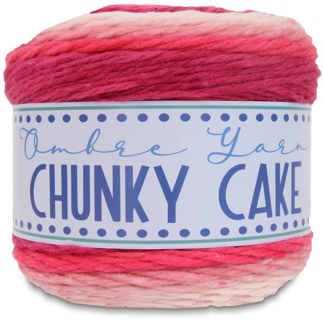 Ombre Yarn - Big Chunky Yarn Cake - Cherry Blossoms , 300g (316 Yards) – Thick Super Bulky #6