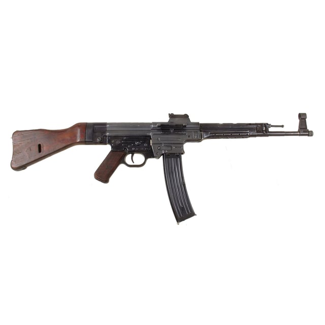 Original German WWII MP44 STG 44 Sturmgewehr Display Machine Gun with Live Barrel and Czech Made Magazine
