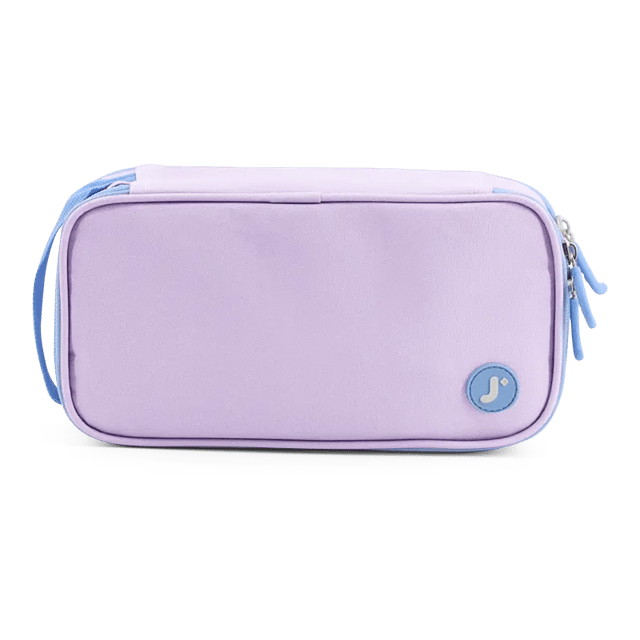 Doodle Pencil Case with Handle Strap in Purple