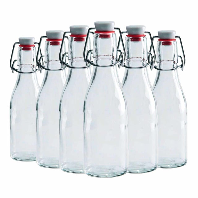 8.5 oz Swing Top Glass Bottle with Stainless Steel Wire Air Tight Leakproof Seal for Vanilla Extract