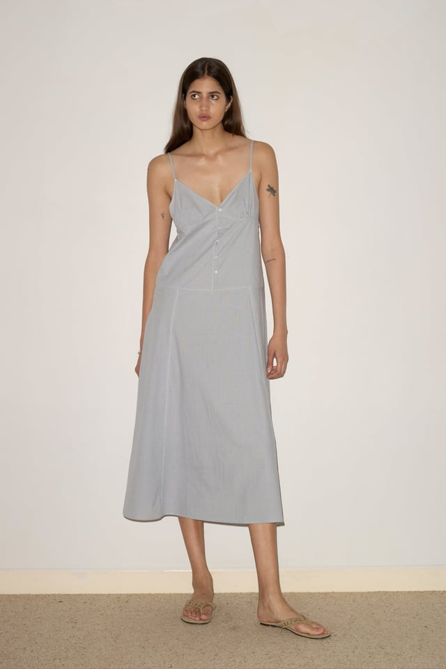 Double Seam Dress - Sky Stripe