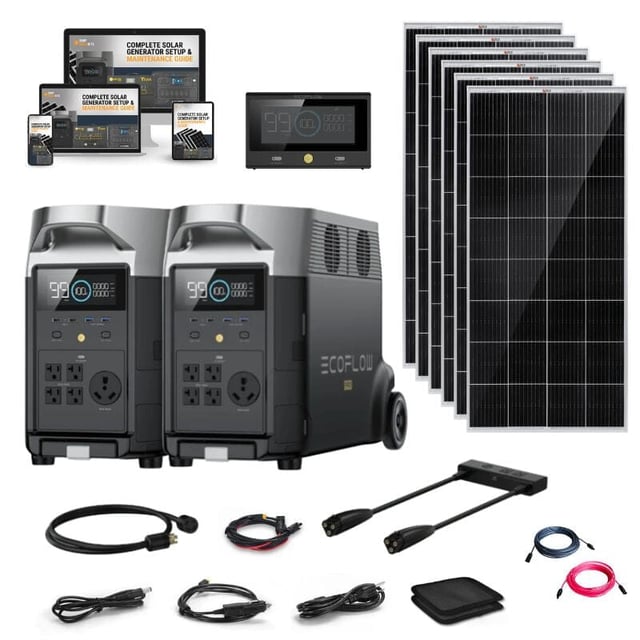 EcoFlow DELTA PRO 120V/240V Solar Kits - 7,200W Portable Power Station Setup + Choose Custom Bundle Option | Complete Solar Kit | 5-Year Warranty