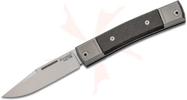 LionSteel bestMAN BM1 Traditional Folding Knife 2.8 inch M390 Clip Point Blade, Carbon Fiber Handles with Titanium Bolsters
