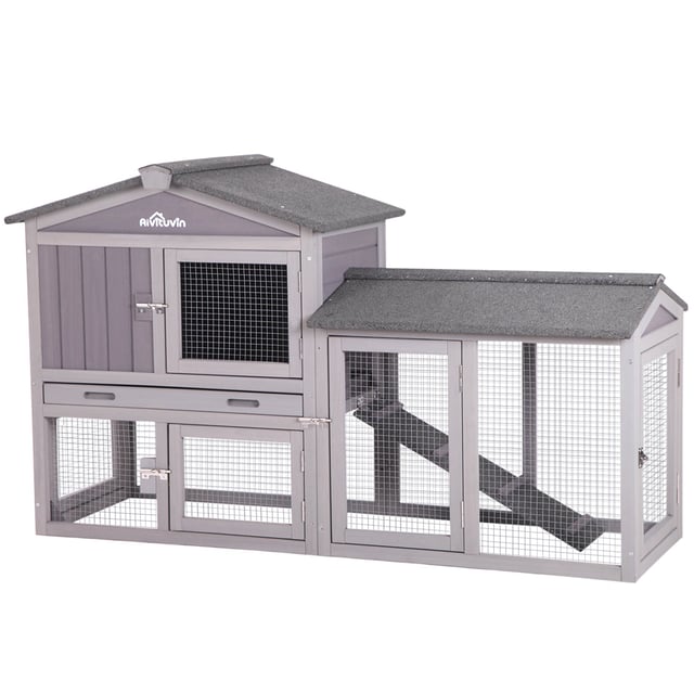Aivituvin-AIR02 Rabbit Hutch | Easy Combine With Second Bunny Cage (Inner Space 10.4 ft²)