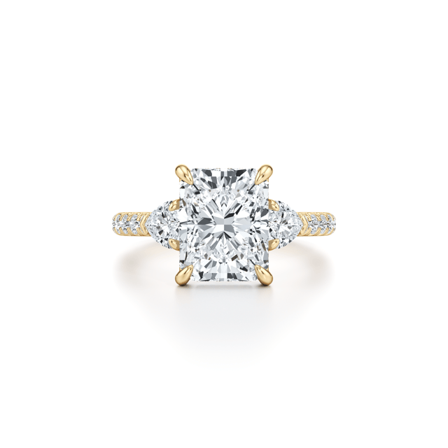 Chelsea Heart Three Stone Lab Diamond Engagement Ring