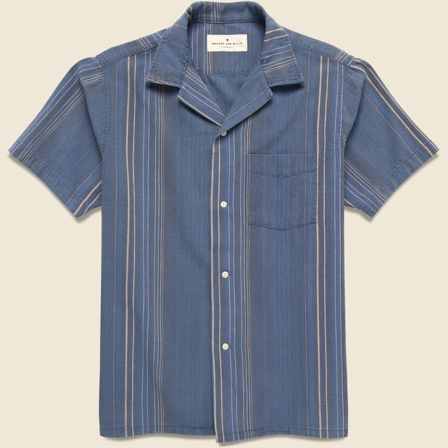 Serra Camp Shirt - Indigo Stripe