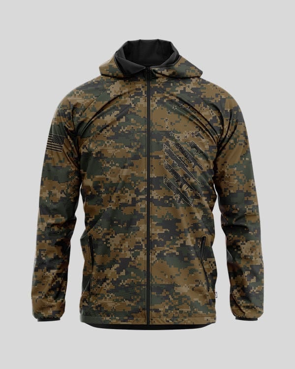 Woodland Digital Camo We The People - Rain  Jacket