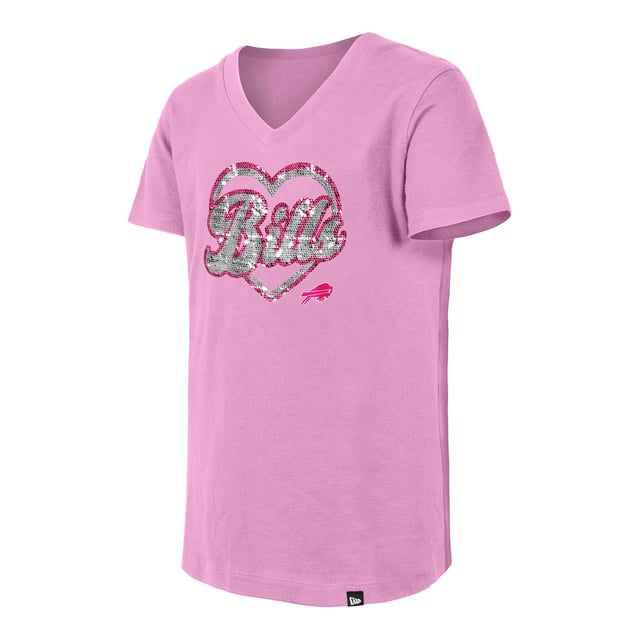 Buffalo Bills New Era Youth Girls Glitter Flip T-Shirt
