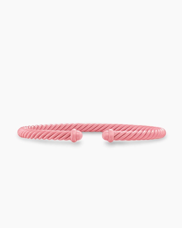 Classic Cable Bracelet in Pink Aluminum, 4mm
