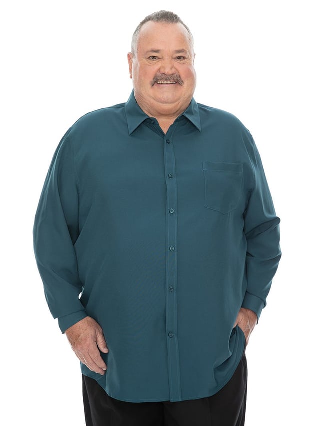 Big Mens Long Sleeve Shirt Teal