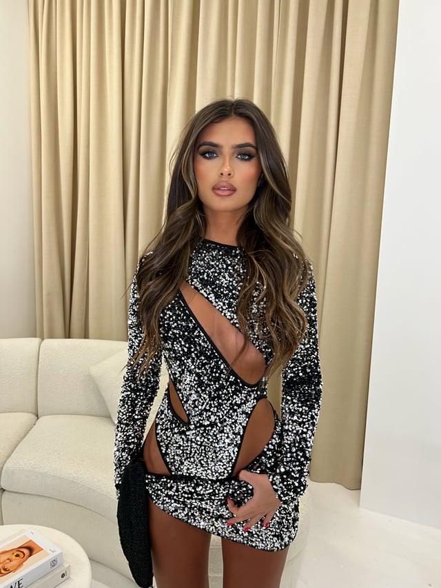 Stormi Sequin Two Piece - Silver (SALE)