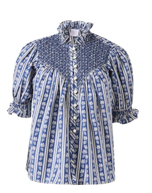 Milvia Blue Printed Blouse
