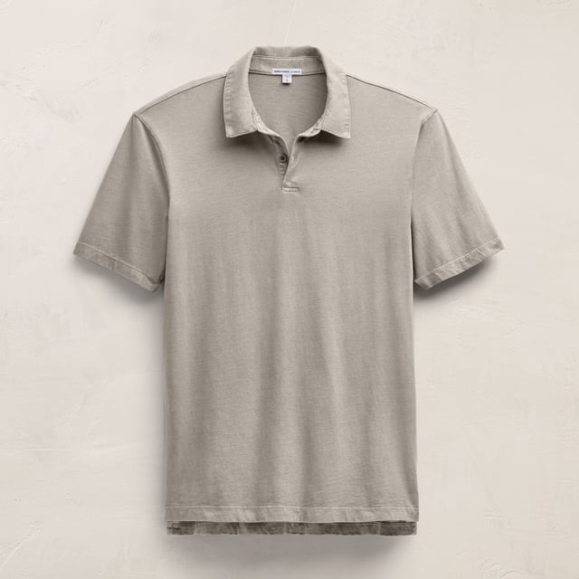 Sueded Jersey Polo - Concrete Pigment