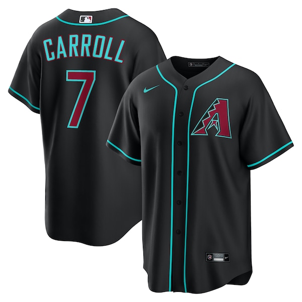 Men's  Arizona Diamondbacks Corbin Carroll Nike Black Alternate Replica Jersey