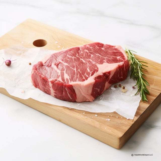 Halal Sirloin Steak | Approx. 1lb | Sliced 1in Thick | Freshly Packaged | High Quality | 100% Zabiha Halal |