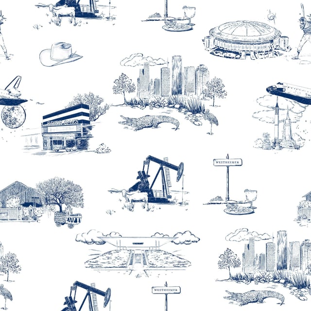 Houston Toile Traditional Wallpaper