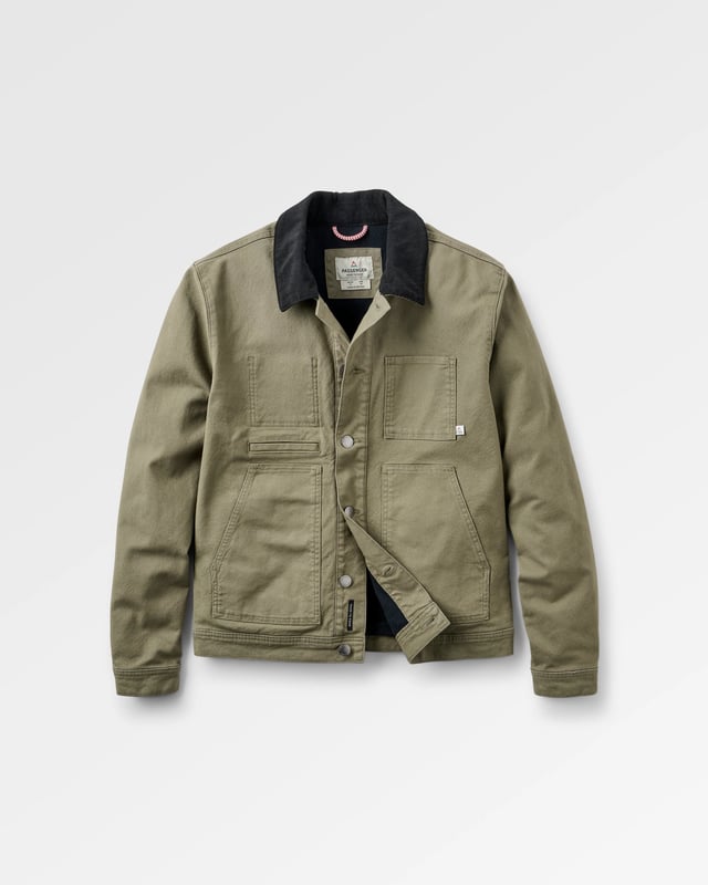 Vantage Lined Organic Cotton Canvas Jacket - Dusty Olive