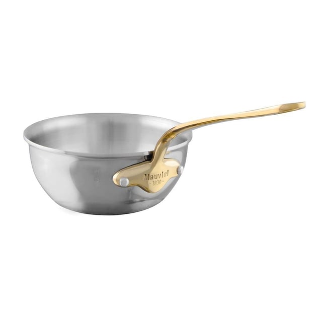 Mauviel M'COOK B 5-Ply Chef Pan With Brass Handle, 2.1-Qt