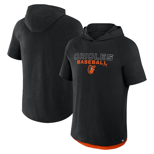 Men's Baltimore Orioles Fanatics Black Clubhouse Optimal Play Raglan Hoodie T-Shirt