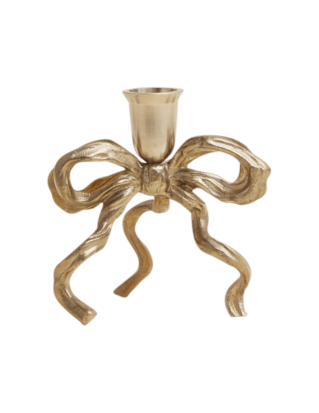 Brass Bow Candle Holder