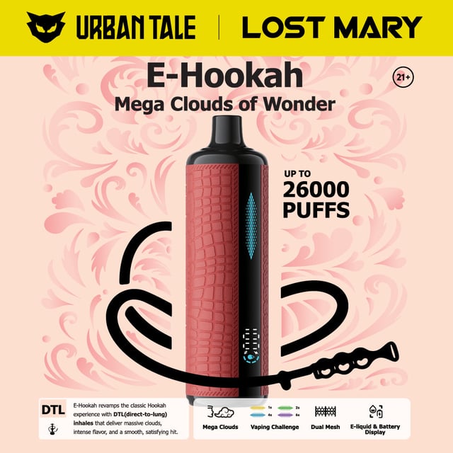 Urban Tale x Lost Mary E-Hookah Disposable Device - 26000 Puffs