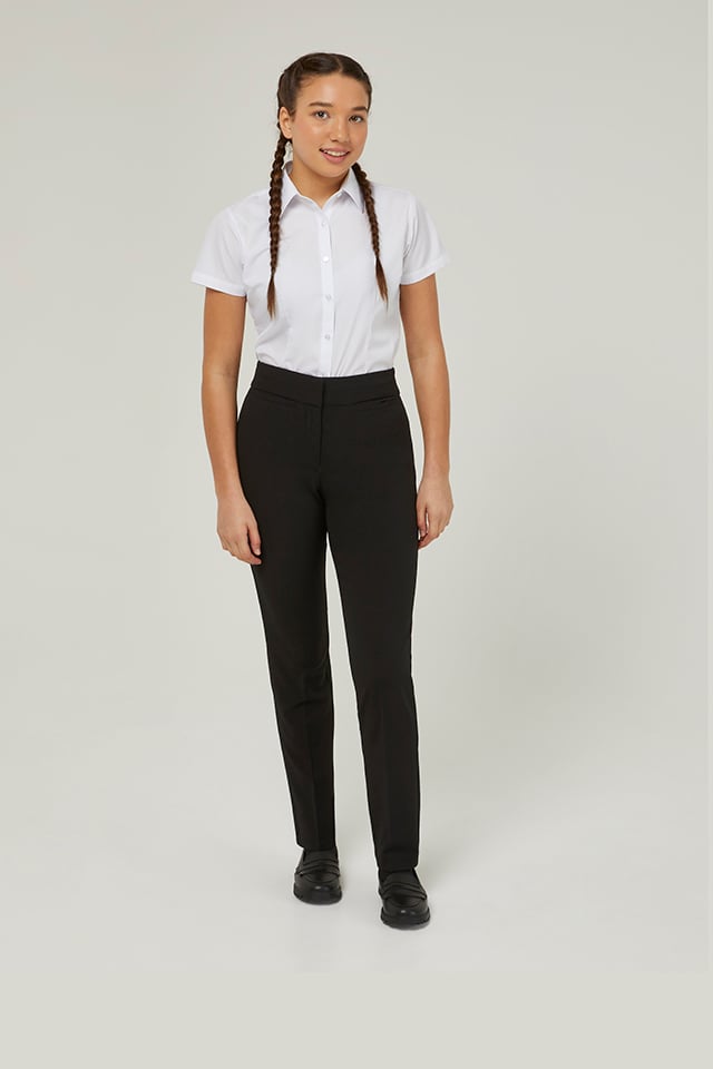 Senior Girls\' Fit Twin Pocket Comfort Stretch School Trousers (11-16+ Years)