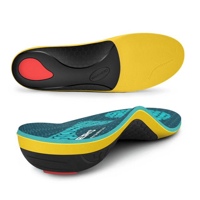 WalkHero Heavy Duty High Arch Support Insoles, 220+lbs High Arch Support Orthotics Inserts for Plantar     Fascitis, Flat Feet, Pronation and Heel Pain