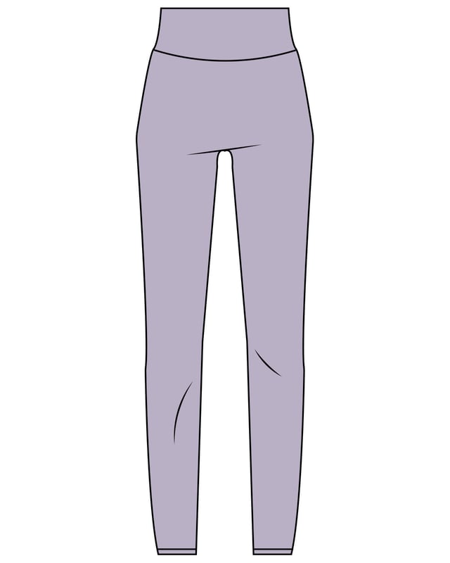The Basic Legging - Lavender - Heat Bootcamp - Back Center Waist - White