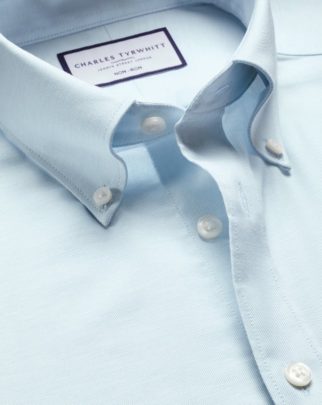 Non-Iron Stretch Oxford Shirt - Sky Blue