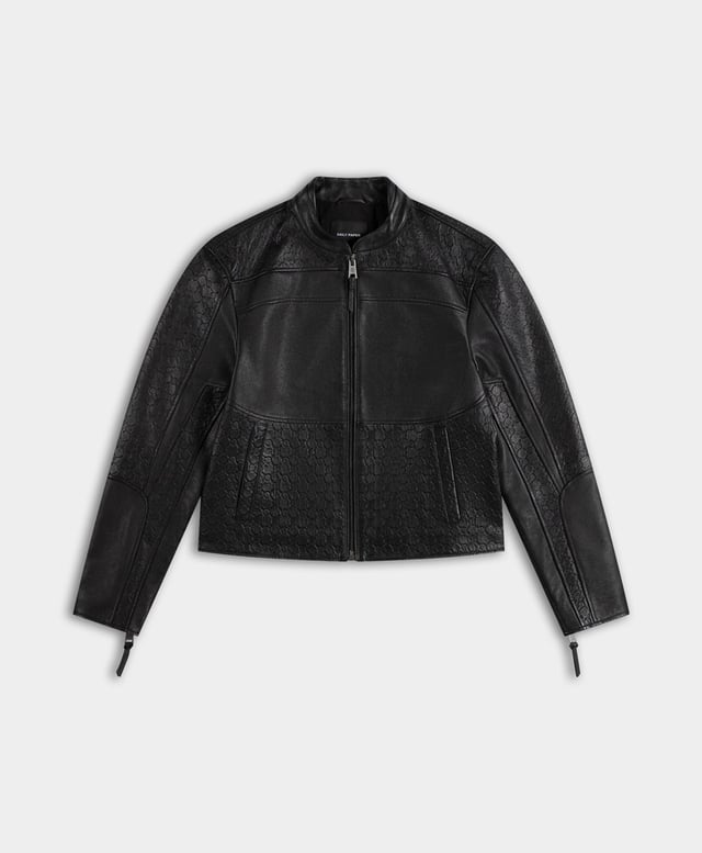 Black Structured Leather Jacket