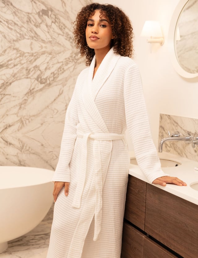 Cotton Modal Waffle Dressing Gown